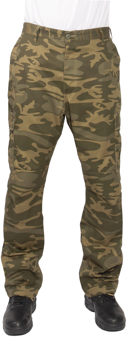 Coyote Camo - Tactical BDU Pants Cargo Fatigues - Poly/Cotton Twill - Button Fly