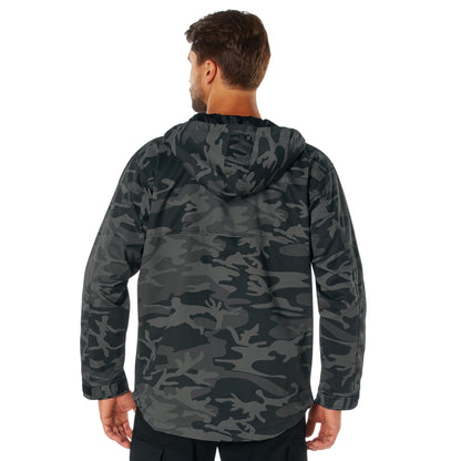Black Camouflage Anorak Parka Tactical Quarter Zip Jacket Military Pullover Windbreaker