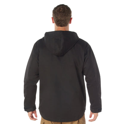Black Anorak Parka Tactical Quarter Zip Jacket Military Pullover Windbreaker