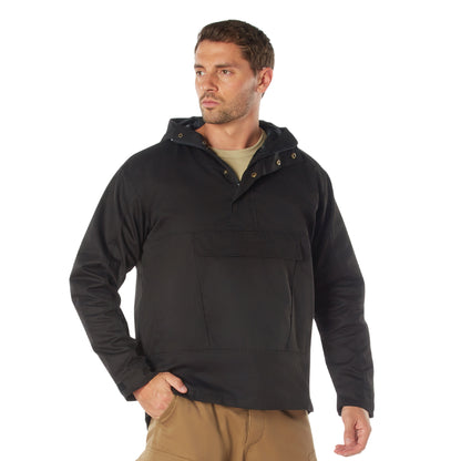 Black Anorak Parka Tactical Quarter Zip Jacket Military Pullover Windbreaker