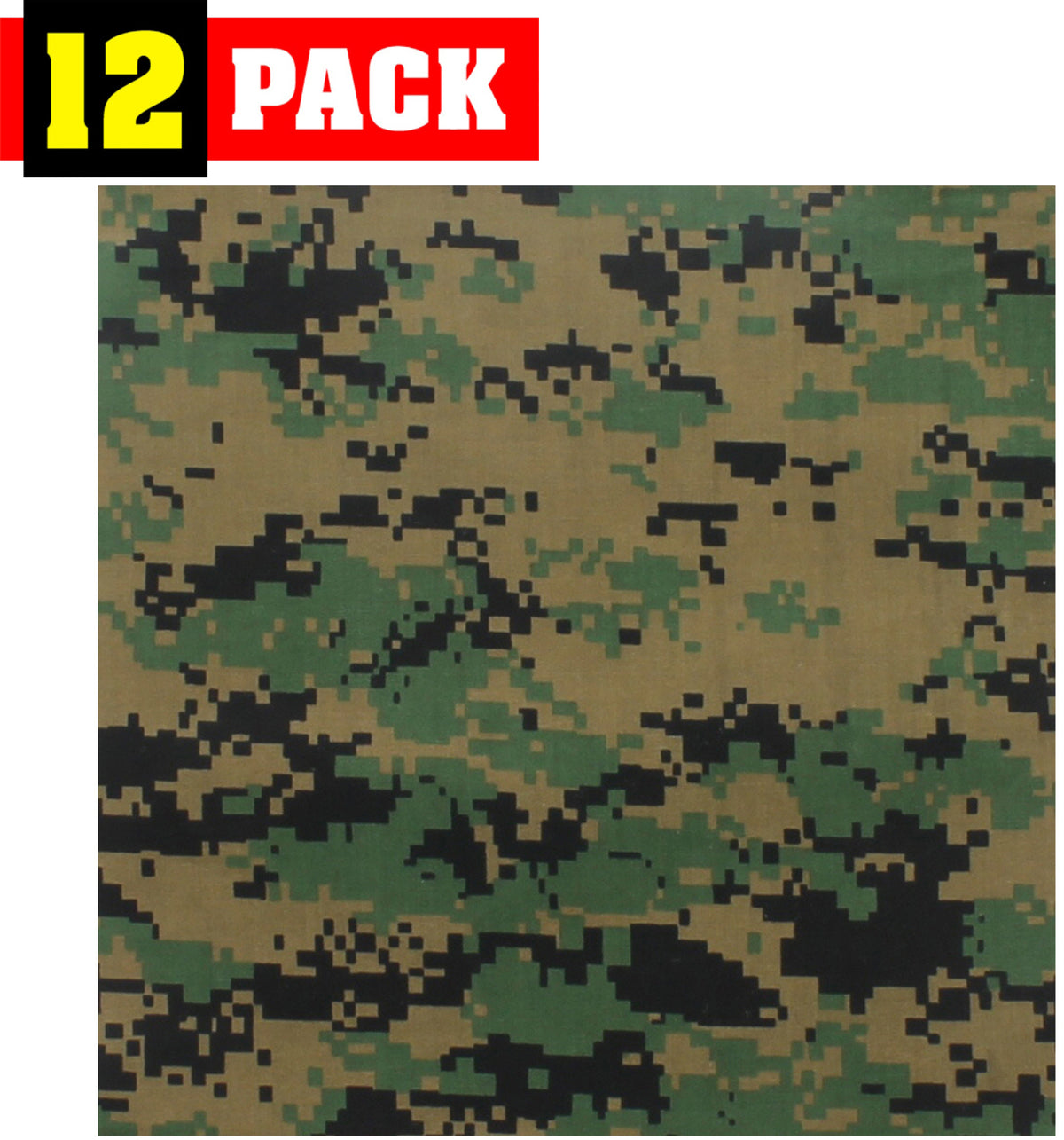 12 Pack Camo Military Bandanas, Army Camouflage Headwraps, Military Head Scarves Do-rags 100% Cotton Bandanna Covers