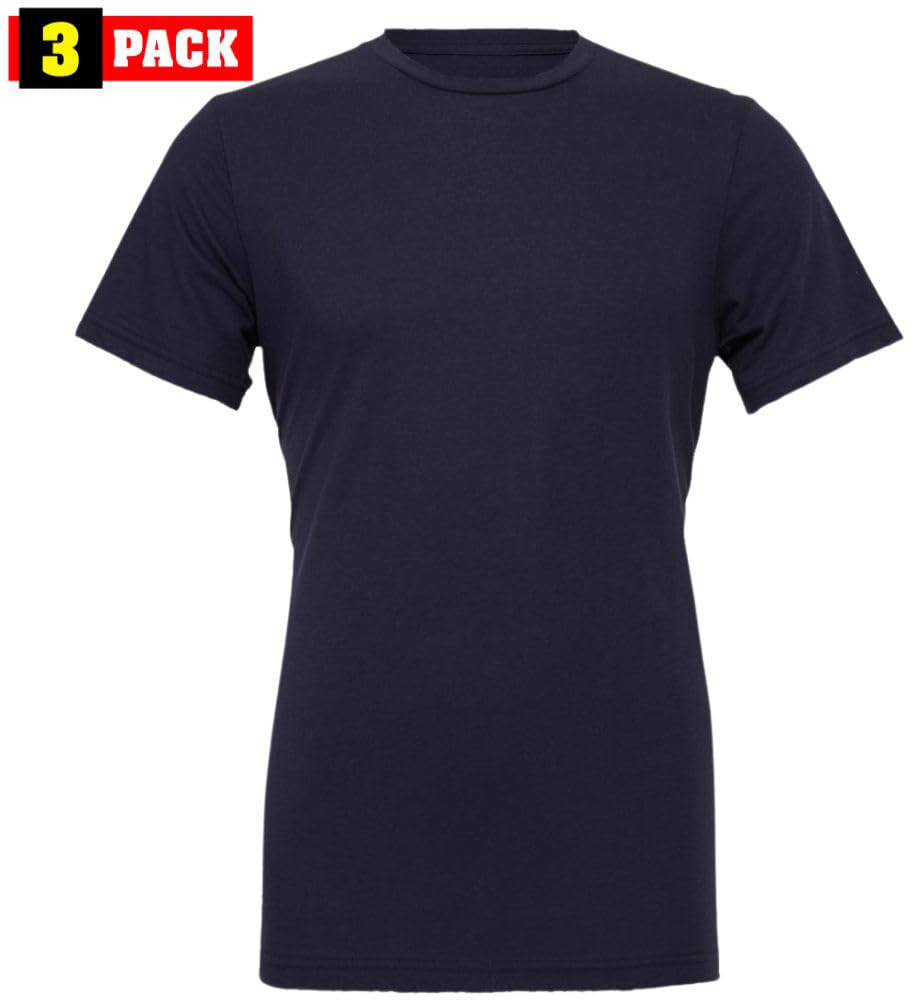 Solid Color Military Style T-Shirts | 100% Cotton Ring Spun Army Color Short Sleeve Crewneck Tee Shirts | 3 Pack