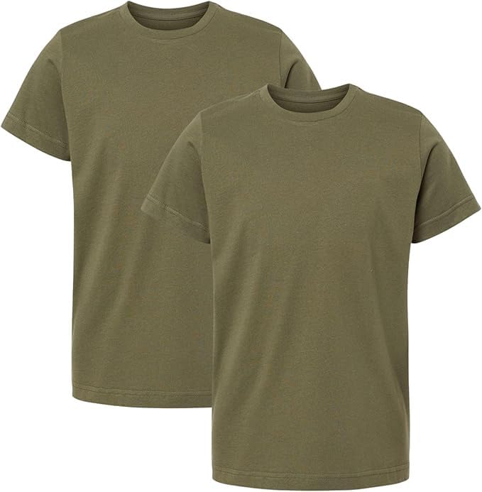 Kids Camouflage T-Shirts, 2 Pack - Youth Tactical Military Camo Tee, Soft & Comfortable Army Tees for Boys & Girls