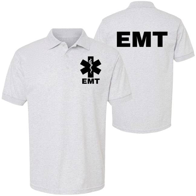EMT Polo Shirt Emergency Medical Technician First Responder 911 Paramedic Golf Shirt