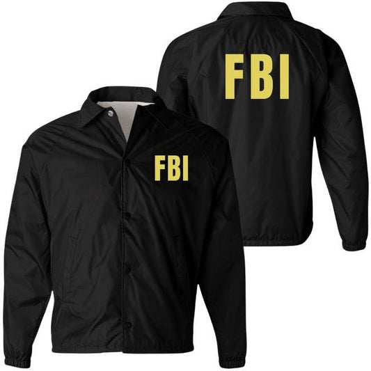 FBI Lightweight Coaches Jacket Coat Waterproof Windbreaker Burt Macklin Andy Parks Costume