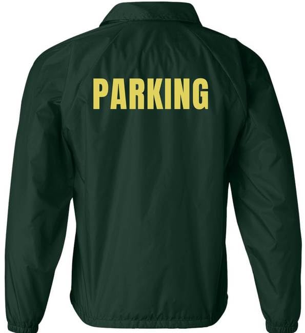 Parking Attendant Lightweight Coaches Jacket | Windbreaker Valet Parking Waterproof Coat