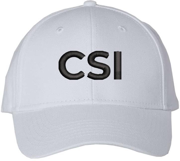CSI Embroidered Baseball Cap | Crime Scene Investigation Text Hat | Structured Unisex Costume