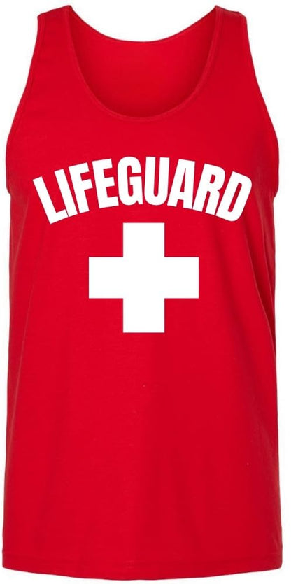Lifeguard White Cross Printed Unisex Tank Top - Water Safety Rescue Watch Tank Tee