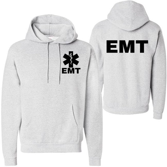 EMT Hoodie Emergency Medical Technician First Responder AMBU Double Sided Hooded Sweatshirt