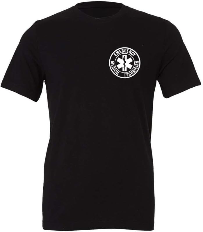 EMT Medical Paramedic Ambulance Emergency T-Shirt | Double Sided EMS First Responder Short Sleeve Tee Shirt
