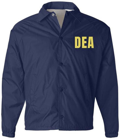 DEA Lightweight Coaches Jacket Drug Enforcement Windbreaker Waterproof Administration Coat - Costume