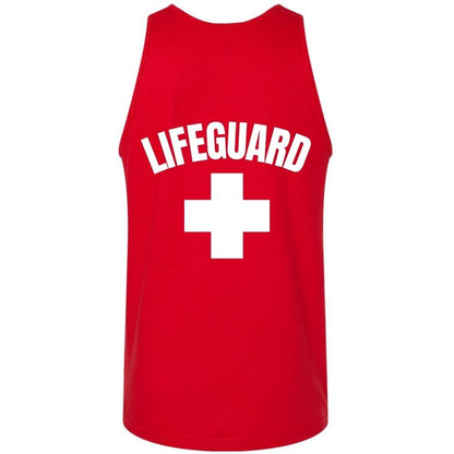 Lifeguard White Cross Printed Unisex Tank Top - Water Safety Rescue Watch Tank Tee