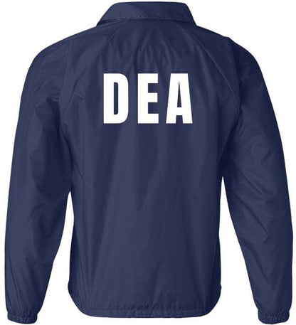 DEA Lightweight Coaches Jacket Drug Enforcement Windbreaker Waterproof Administration Coat - Costume
