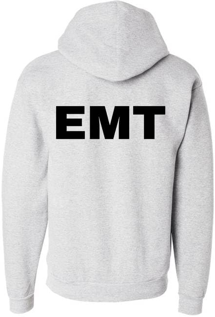 EMT Hoodie Emergency Medical Technician First Responder AMBU Double Sided Hooded Sweatshirt