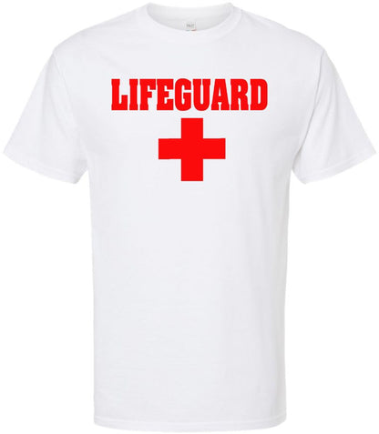 Lifeguard Cross + T-Shirt - Printed Short Sleeve Soft Cotton Premium Unisex Life Guard Pool Watch Safety Tee