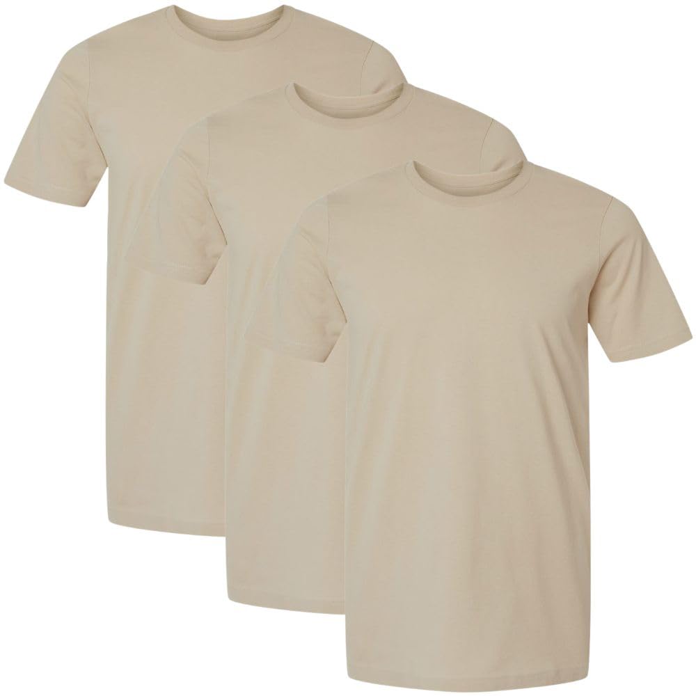 Solid Color Military Style T-Shirts | 100% Cotton Ring Spun Army Color Short Sleeve Crewneck Tee Shirts | 3 Pack