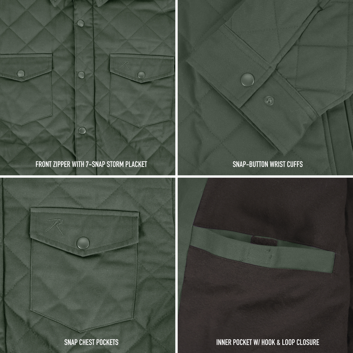 Olive Drab - Diamond Quilted Cotton Jacket