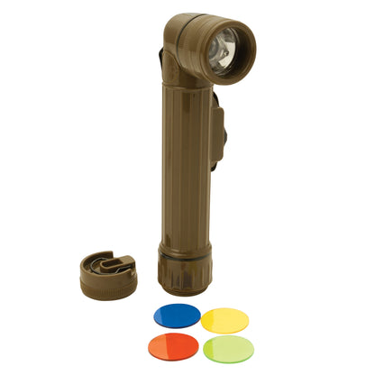 Coyote Brown - Military GI Style Mini Anglehead Flashlight