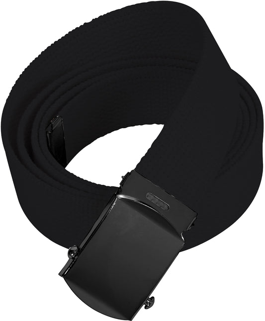Black - Military Web Belt - Black Buckle