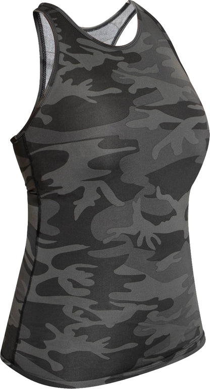 Black Camo - Womens Camo Workout Performance Tank Top