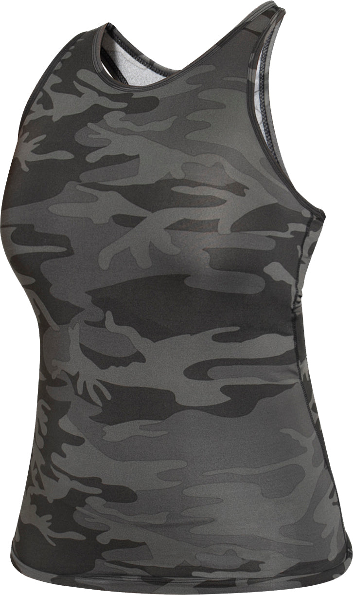 Black Camo - Womens Camo Workout Performance Tank Top