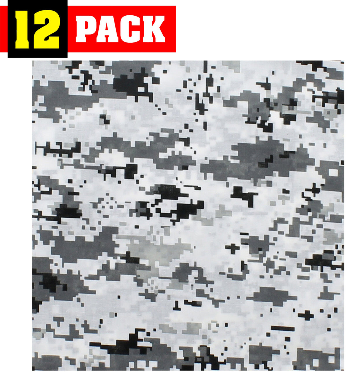 12 Pack Camo Military Bandanas, Army Camouflage Headwraps, Military Head Scarves Do-rags 100% Cotton Bandanna Covers