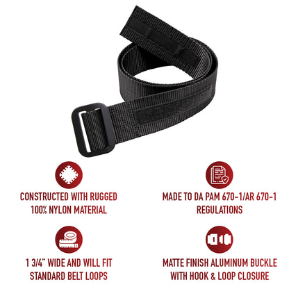 Black - Military Riggers Belt Tactical Nylon Heavy Duty Adjustable Utility Belt