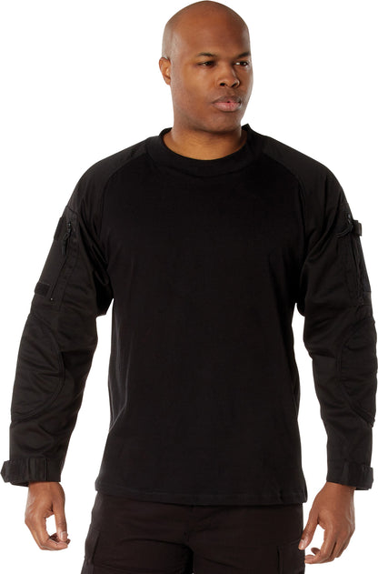 Black - Tactical Combat Shirt Paintball Airsoft Base Layer Top - Men's