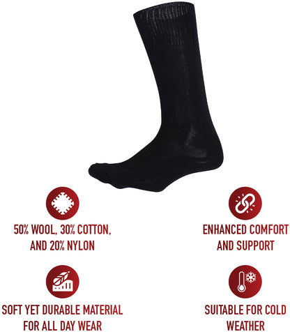 Black - Military GI Cushion Sole Socks Pair - USA Made