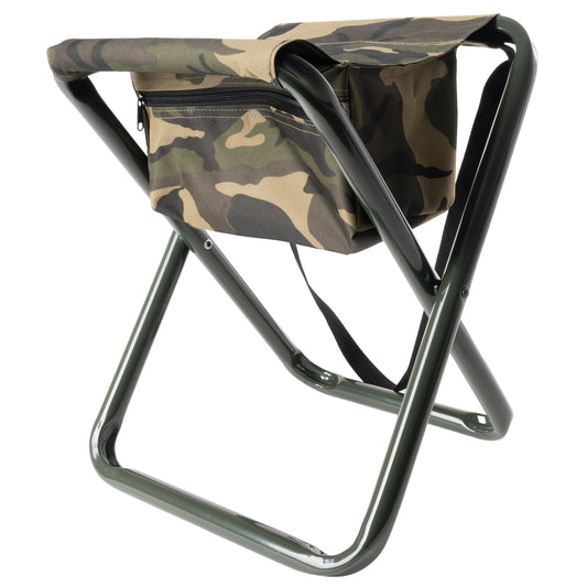 Woodland Camouflage - Military Deluxe Folding Stool with Pouch