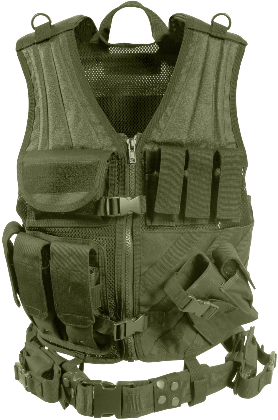 Olive Drab Cross Draw MOLLE Tactical Vest