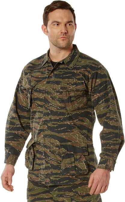 Tiger Stripe Camouflage - Military Vintage Vietnam Fatigue Shirt