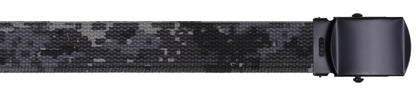 Subdued Urban Digital Camouflage - Military Web Belt with Black Buckle 54 in.