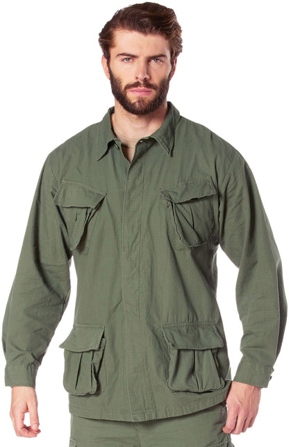 Olive Drab - Military Vintage Vietnam Fatigue Shirt