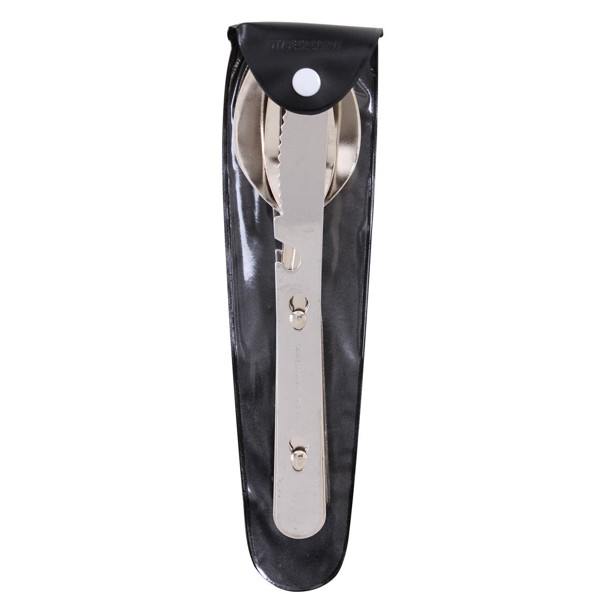Military GI Style 3 Piece Chow Kit - Stainless Steel with Knife Fork Spoon