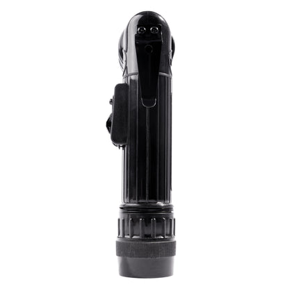 Black GI Military Style C-Cell Anglehead Flashlight - Army Crookneck Tactical Light