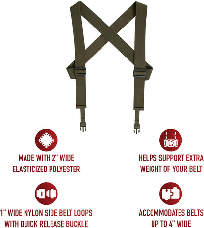 Olive Drab - Military Combat Suspenders