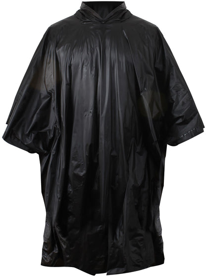 Black - GI Enhanced Military Style Poncho - Polyester Ripstop