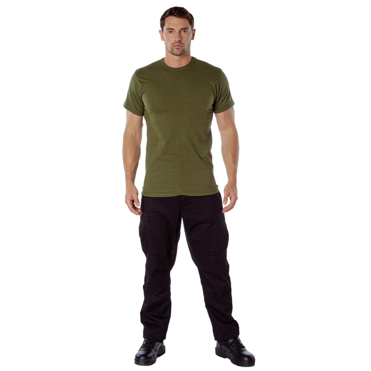 Heavyweight Poly/Cotton Short Sleeve T-Shirt - Olive Drab