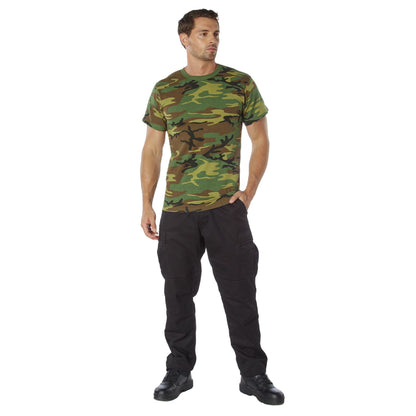 Heavyweight Poly/Cotton Short Sleeve T-Shirt - Woodland Camo