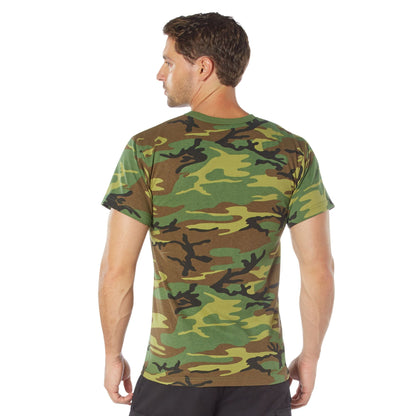 Heavyweight Poly/Cotton Short Sleeve T-Shirt - Woodland Camo