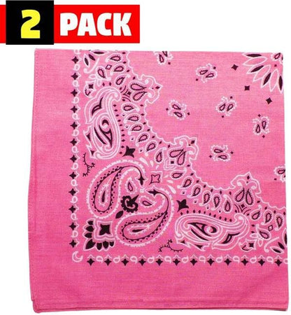 Trainmen Paisley Bandana Head Scarf Do-rag 100% Cotton Bandanna Cover 22" x 22", 2 Pack