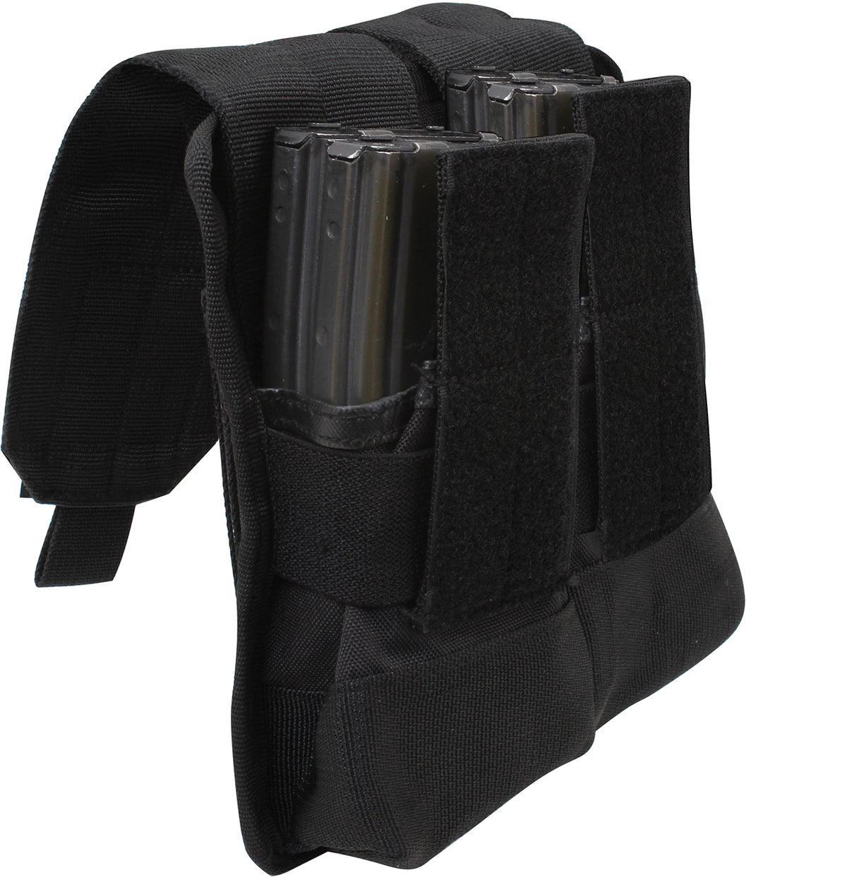 Black - Tactical MOLLE Dual Universal Rifle Mag Pouch