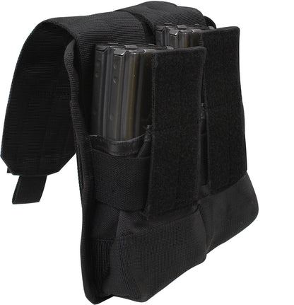 Black - Tactical MOLLE Dual Universal Rifle Mag Pouch