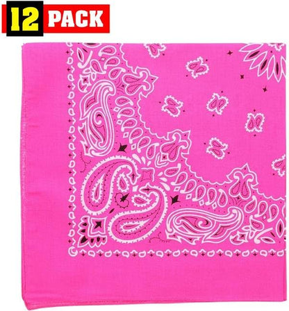 Trainmen Paisley Bandanas Scarf Do-rag Cotton Biker Head Rags Classic Bandanna 22" x 22" (12 Pack)