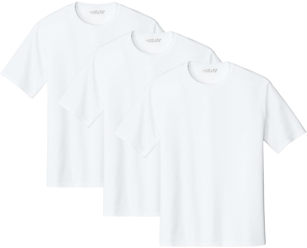 Solid Performance Military Tactical T-Shirts | 100% Polyester Moisture Wicking Tee Shirts, 3-Pack