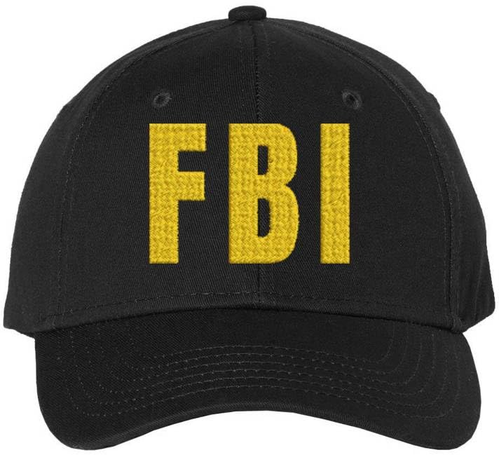 FBI Embroidered Text Baseball Cap | Federal Bureau of Investigation Adjustable Costume Accessory Adult Hat