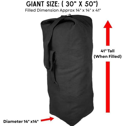 Top Load Heavyweight Cotton Canvas Tactical Military Duffle Bag Carryall Shoulder Storage Bulk Travel Bag