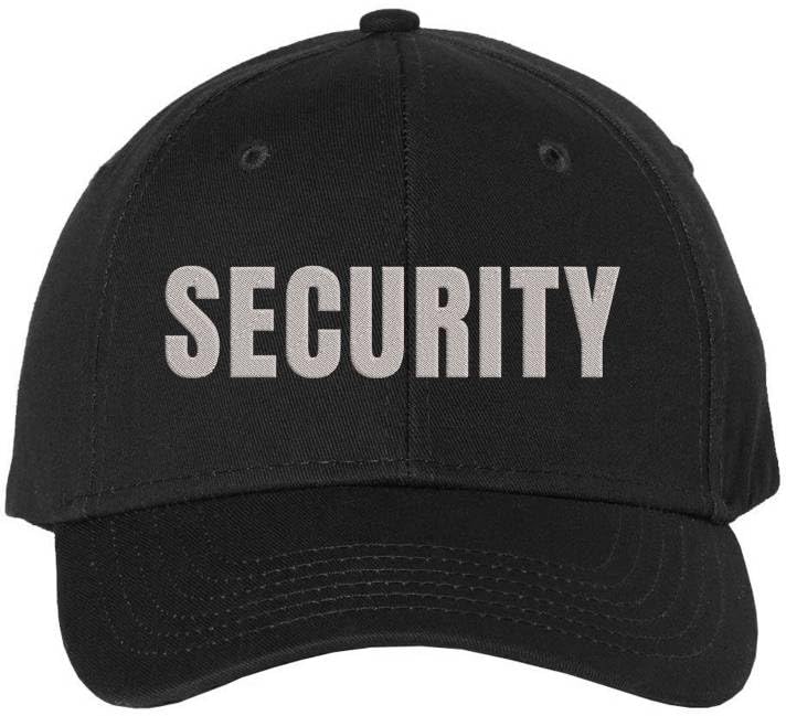 Security Embroidered Baseball Cap | Officer Guard Bouncer Large Text Adjustable Work Hat