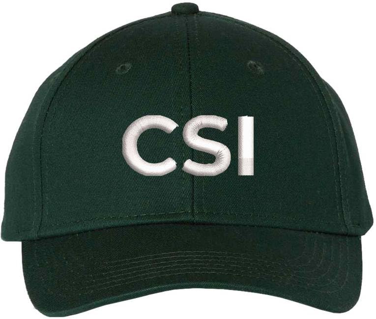 CSI Embroidered Baseball Cap | Crime Scene Investigation Text Hat | Structured Unisex Costume